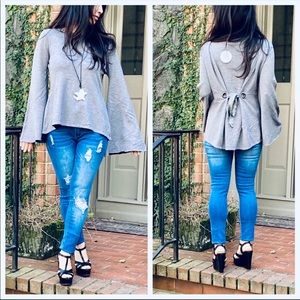✨PARIS✨Beautiful Bell Sleeves Tie Back Sweater 🚨🚨SOLD🚨🚨